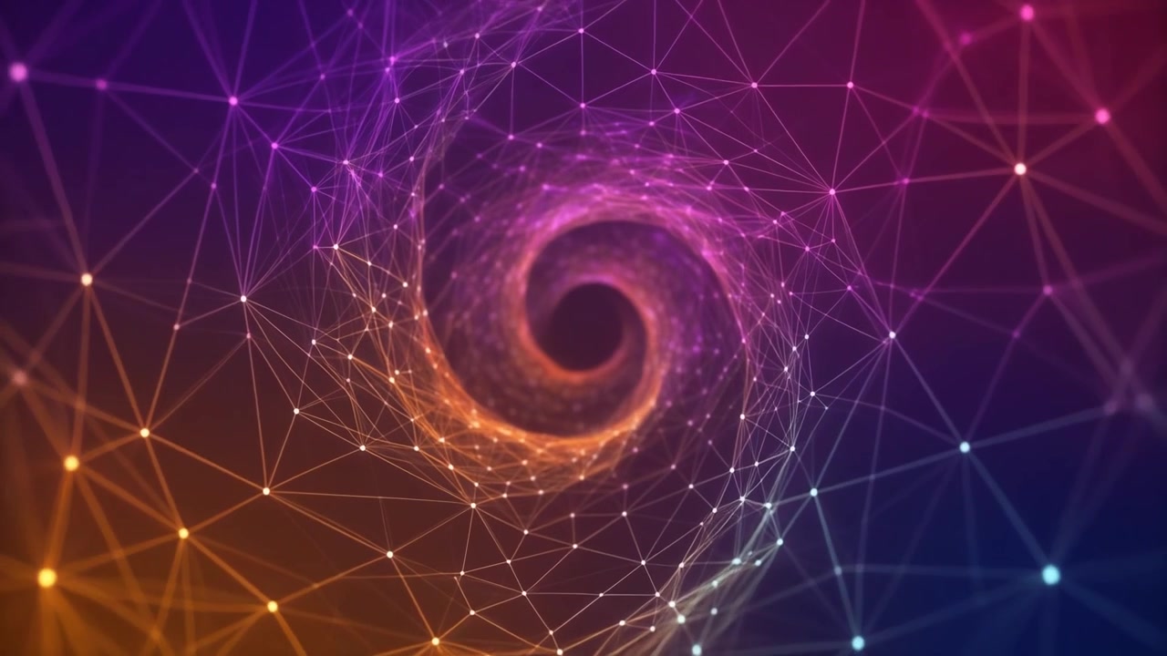 Tunnel digitale astratto con connessioni di rete luminose