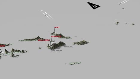 3d terrain map solomon islands