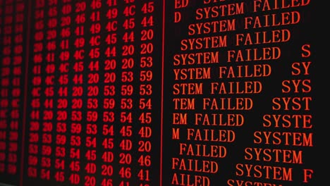 error de programa sistema fallado texto rojo en la pantalla del pc