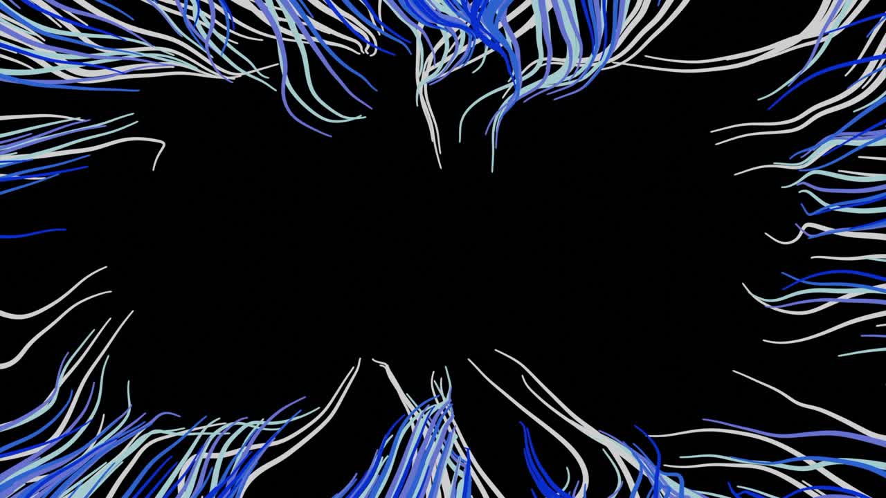 Abstract blue lines on a black background