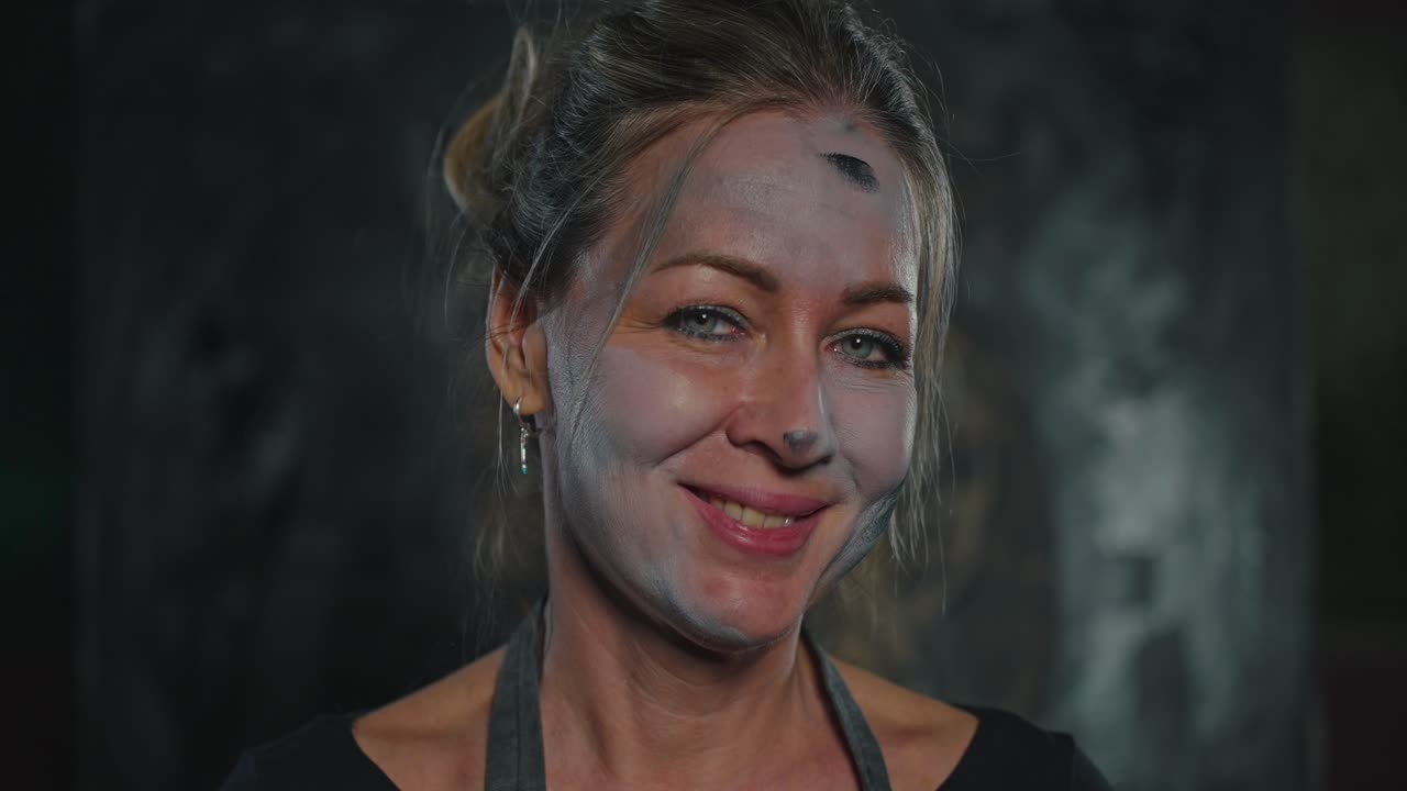 Woman with face paint portrait