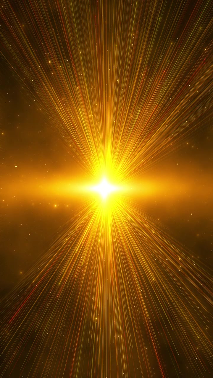 Gold radiant explosion motion background brilliant flare fast glowing lines star particles premium