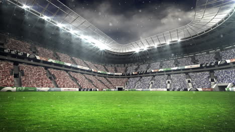 animation of networks of connections turning over sports stadium