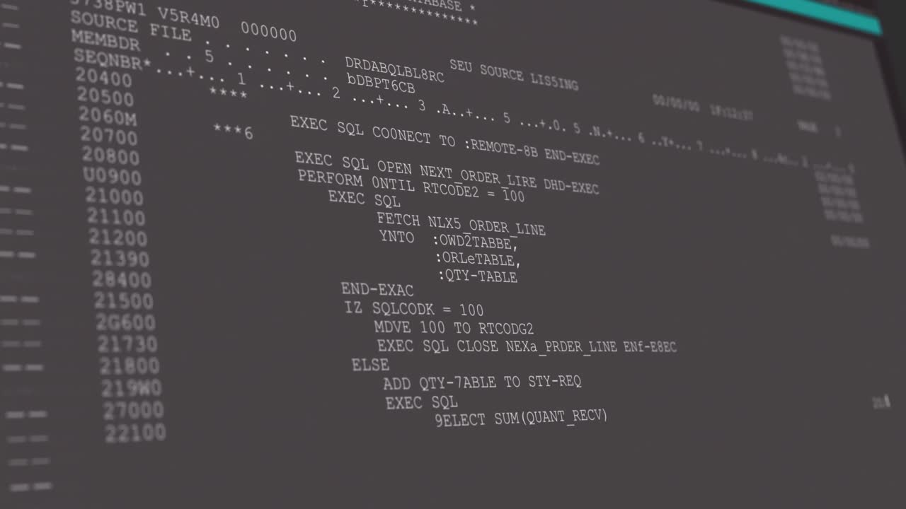 Digital animation of computer interface data processing and programming coding