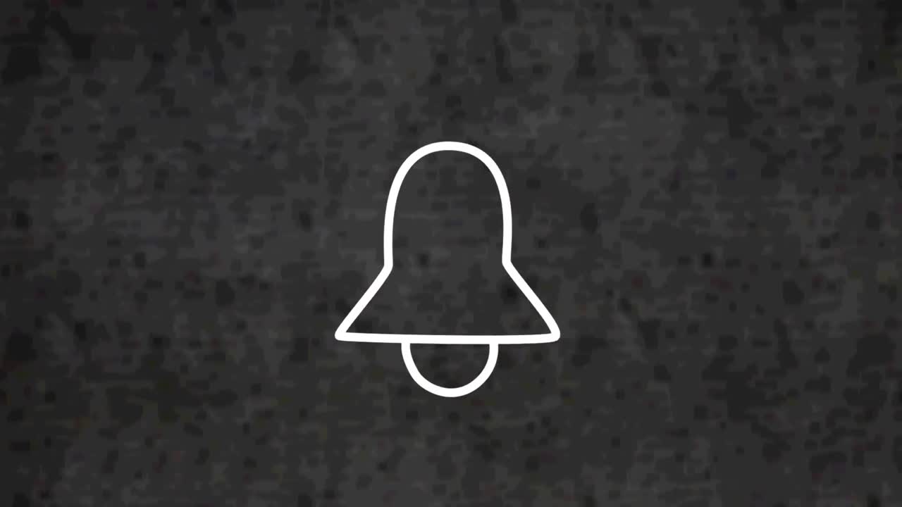 텍스처 된 배경 위에 네온 종 아이콘의 애니메이션