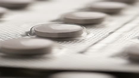 close-up of pills in blister pack
