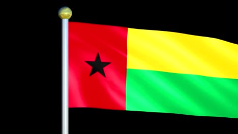 large looping animated flag of guinea-bissau