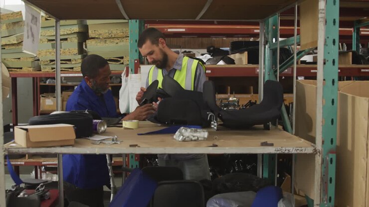 Lavoratori che discutono del lavoro