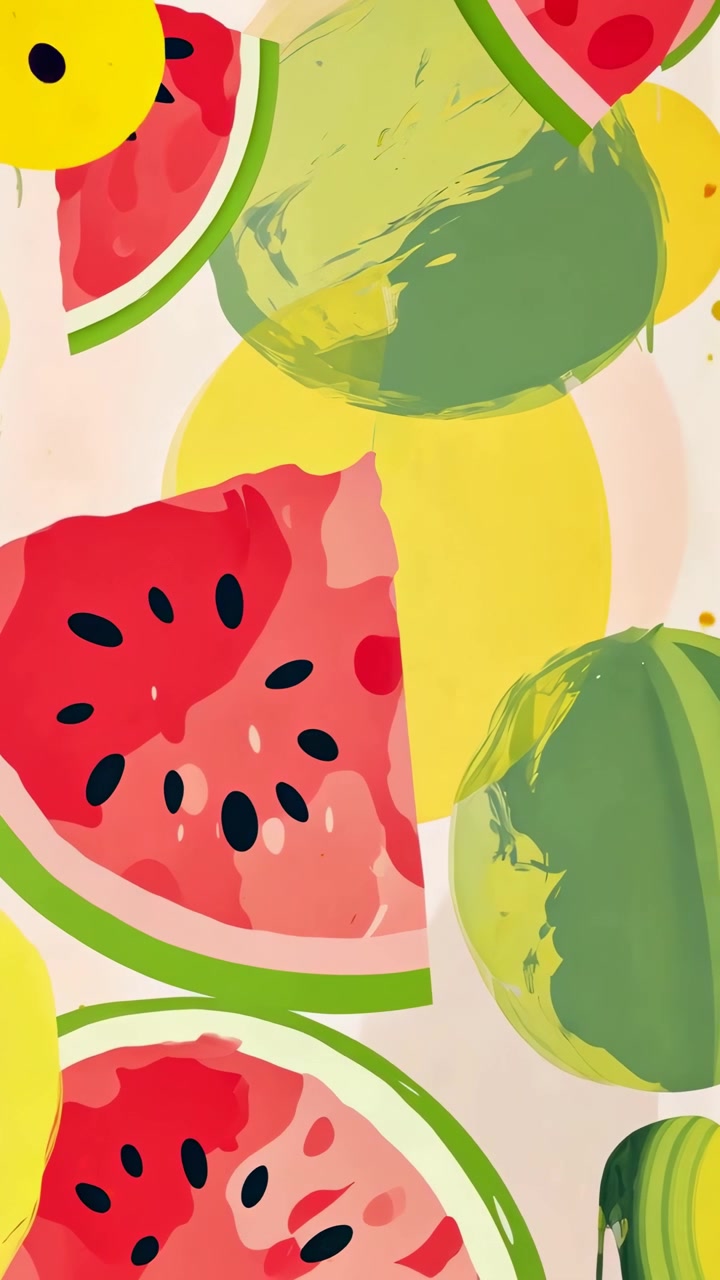 Ilustración de patrón de frutas vibrante de sandía y limón