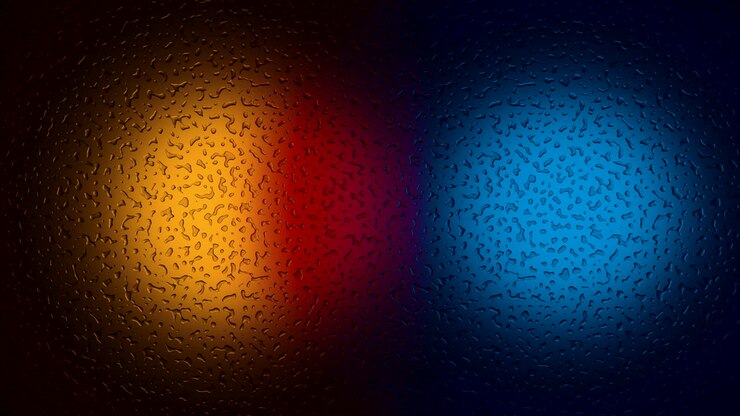 Motion of the lights behind the glass, 3d rendering.