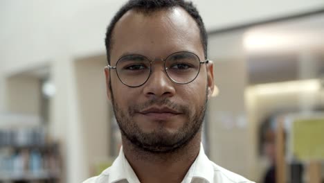 front view of confident african american man looking at camera