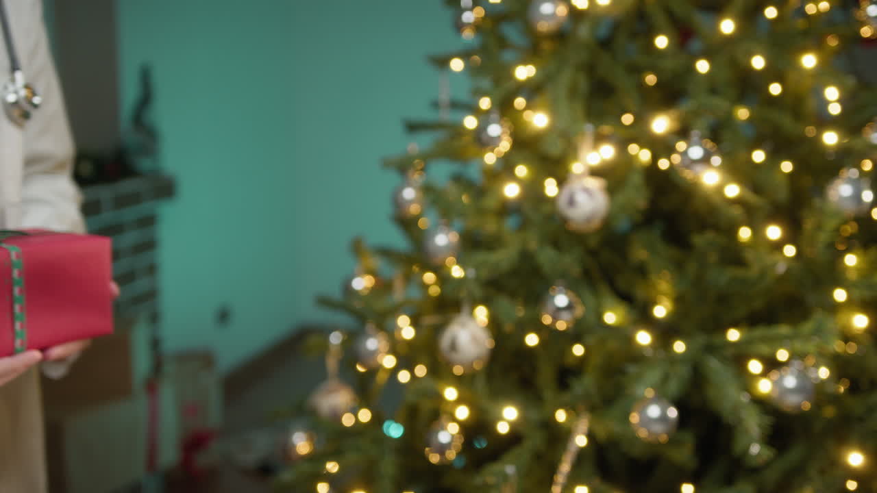 Doctor in White Coat Gives Christmas Gift to Hospital Patients Gift Treatment