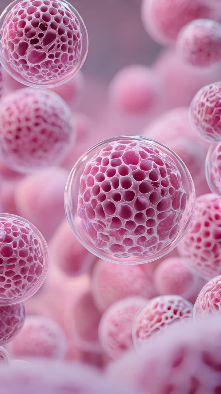 An absolutely stunning closeup illustration depicting colorful microbial cells in detail