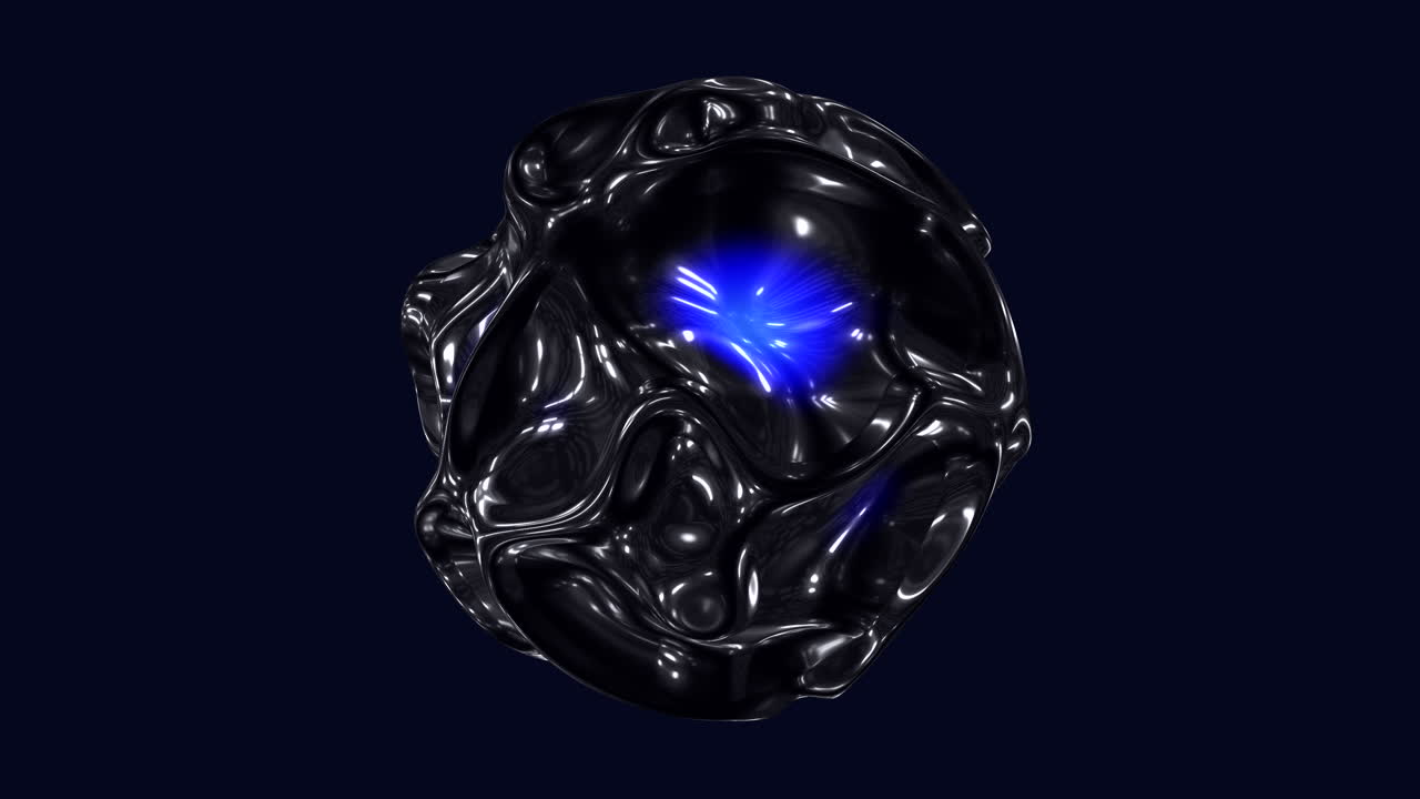 objeto flotante futurista una representación 3d metálica elegante con luz azul brillante