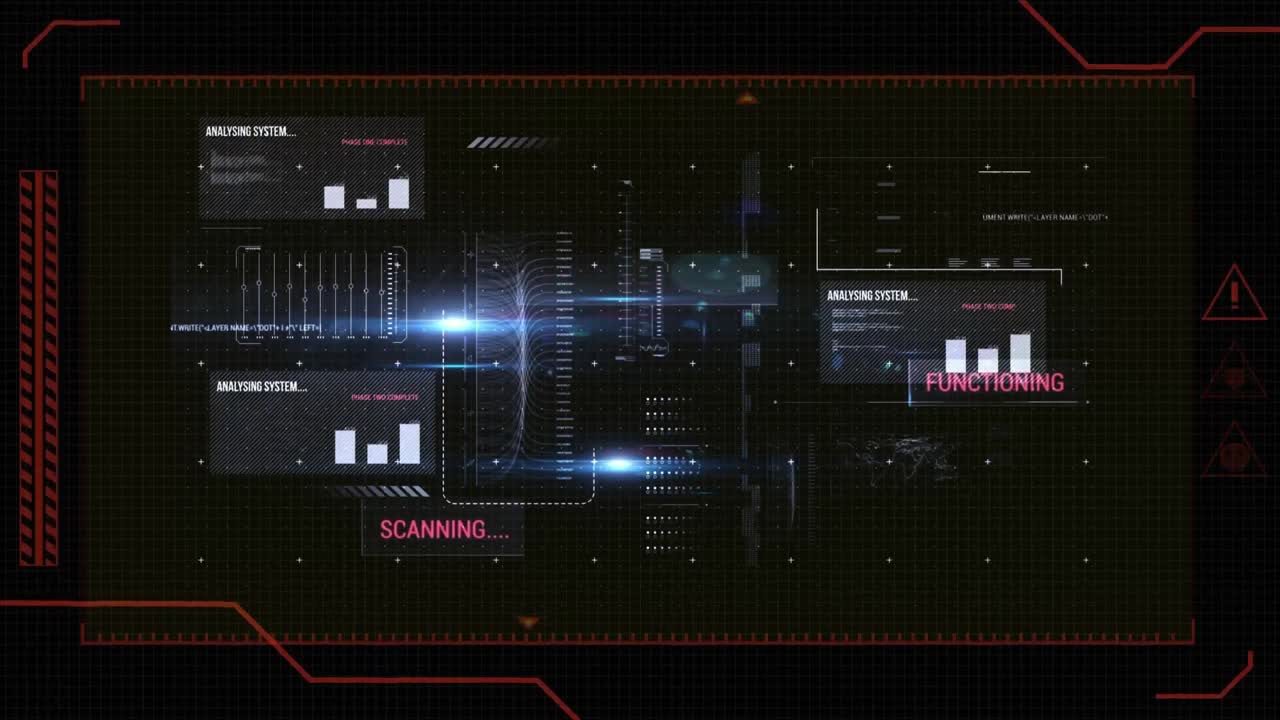 Data processing on black background