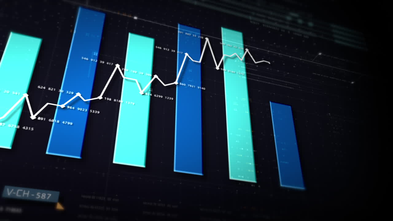 visuales de datos dinámicos para gráficos de información de negocios, gráficos animados e insights basados en datos para una maqueta de reunión de negocios. explore el mundo del comercio, las bolsas de valores y la criptografía