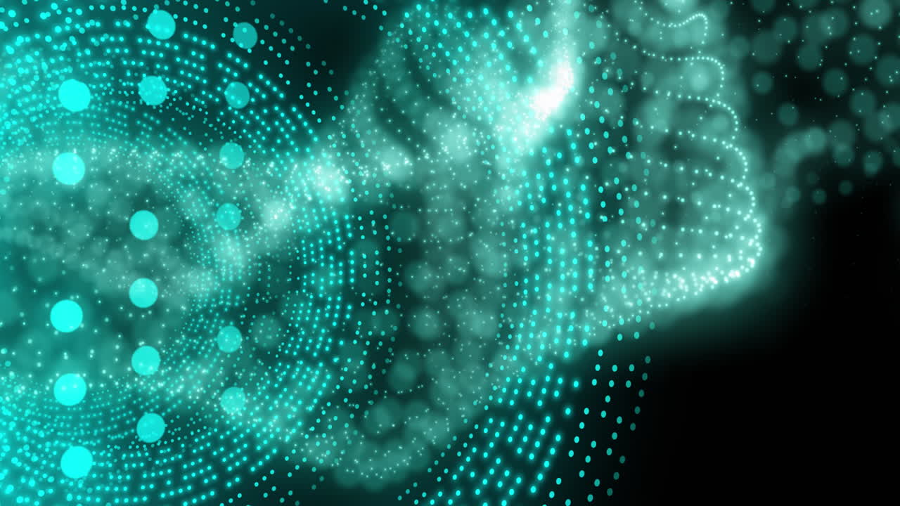 animación de un patrón de luces verdes parpadeantes sobre un fondo negro.