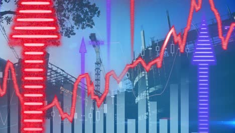 animación del procesamiento de datos sobre el paisaje urbano