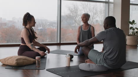 yoga session with diverse group