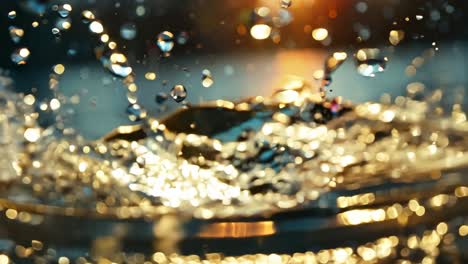 a heart is in the middle of a splash of water. the water is blue and the heart is white