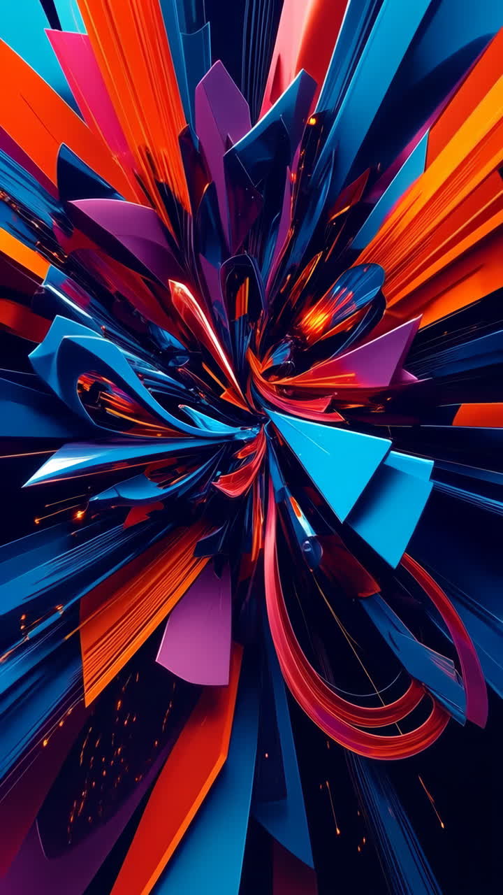 Vibrant Abstract Geometric Explosion