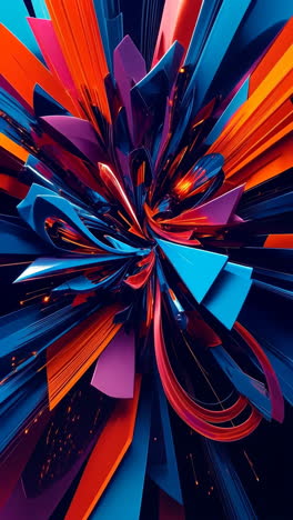 vibrant abstract geometric explosion