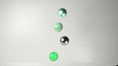 abstract 3d render of hanging spheres with floral design