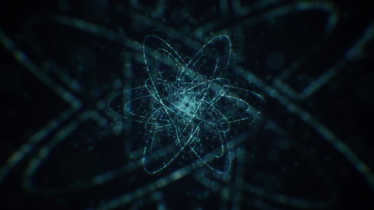 Blue Abstract Scientific Molecule Particle Atom Structure Background Loop