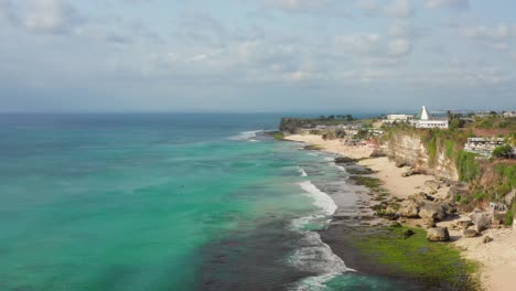 the surfspot dreamland near uluwatu on bali. aerial shot.