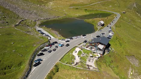 Fuscher-Lacke-Aerial-View,-Grossglockner-Alpenstrasse-In-Austria