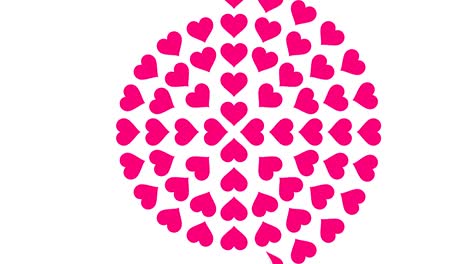 pink heart symbol spiral circle pattern paper flip loop animation 4k on white background