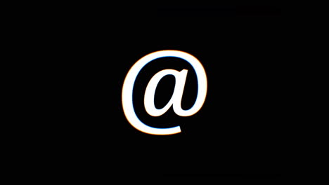 Intentional-noise-distortion-glitch-effect:-an-icon-of-the-email-At-symbol,-serif-font
