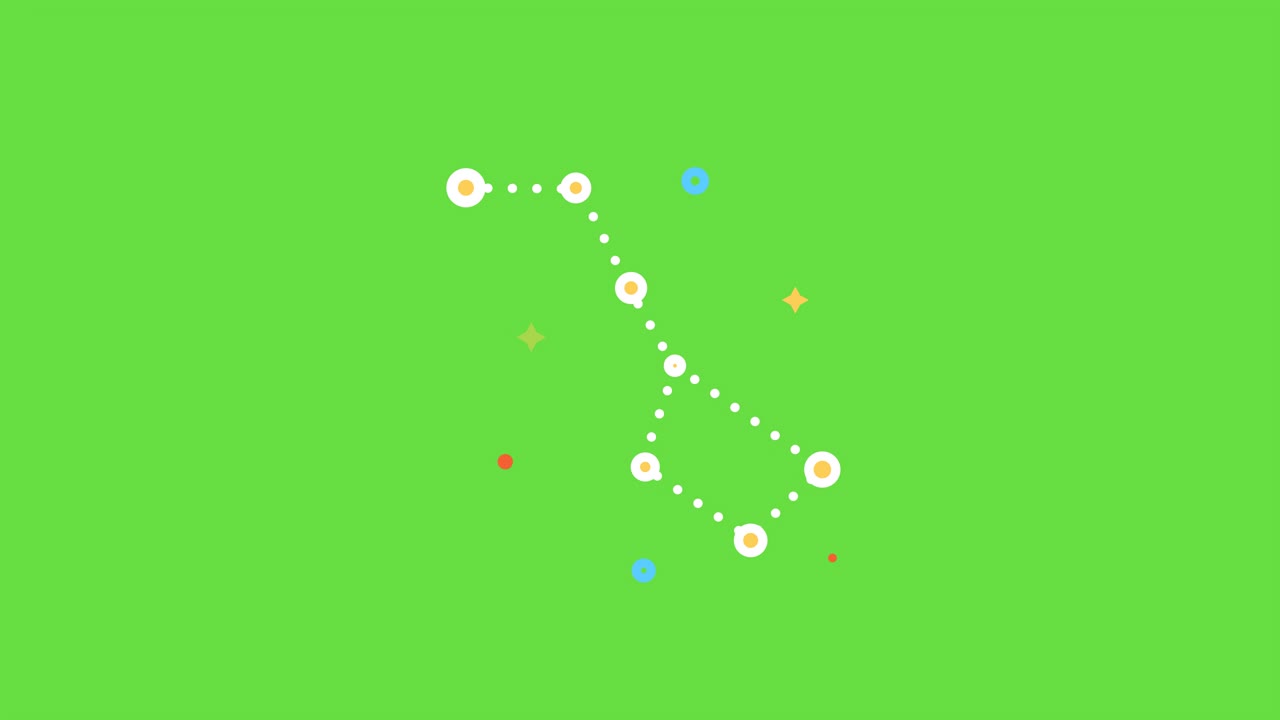 녹색 배경에 만화 별자리의 4k 비디오.