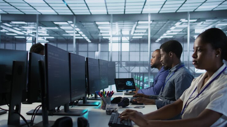 Tech-team in een serverruimte