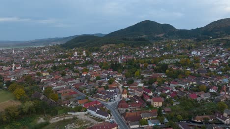 Panoramic-Aerial-View-Of-Brasov-Townscape-In-Transylvania-Region-of-Romania