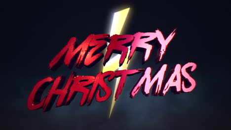 Merry-Christmas-with-thunderbolts-in-dark-sky-in-80s-style