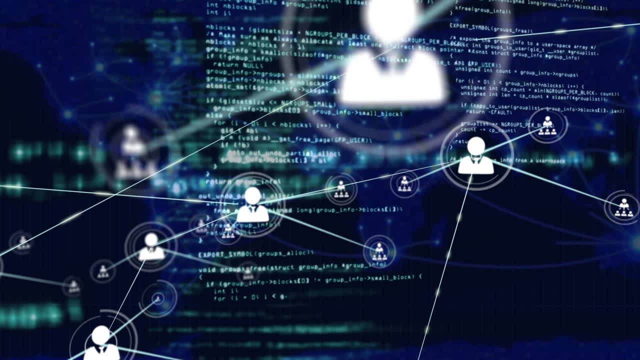 Animation of network of connections over data processing