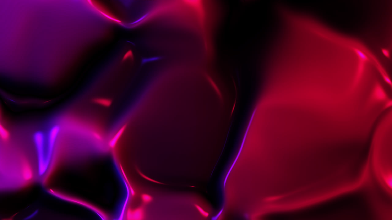 Superficie Liquida Astratta con Bagliore Neon Dinamico Rosso e Viola
