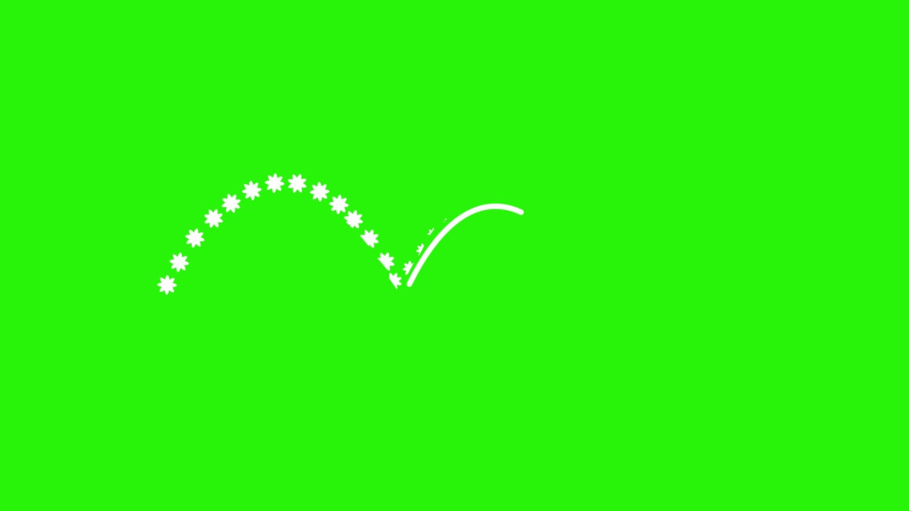 líneas cortas y formas elementos de efectos de animación en pantalla verde tecla de croma