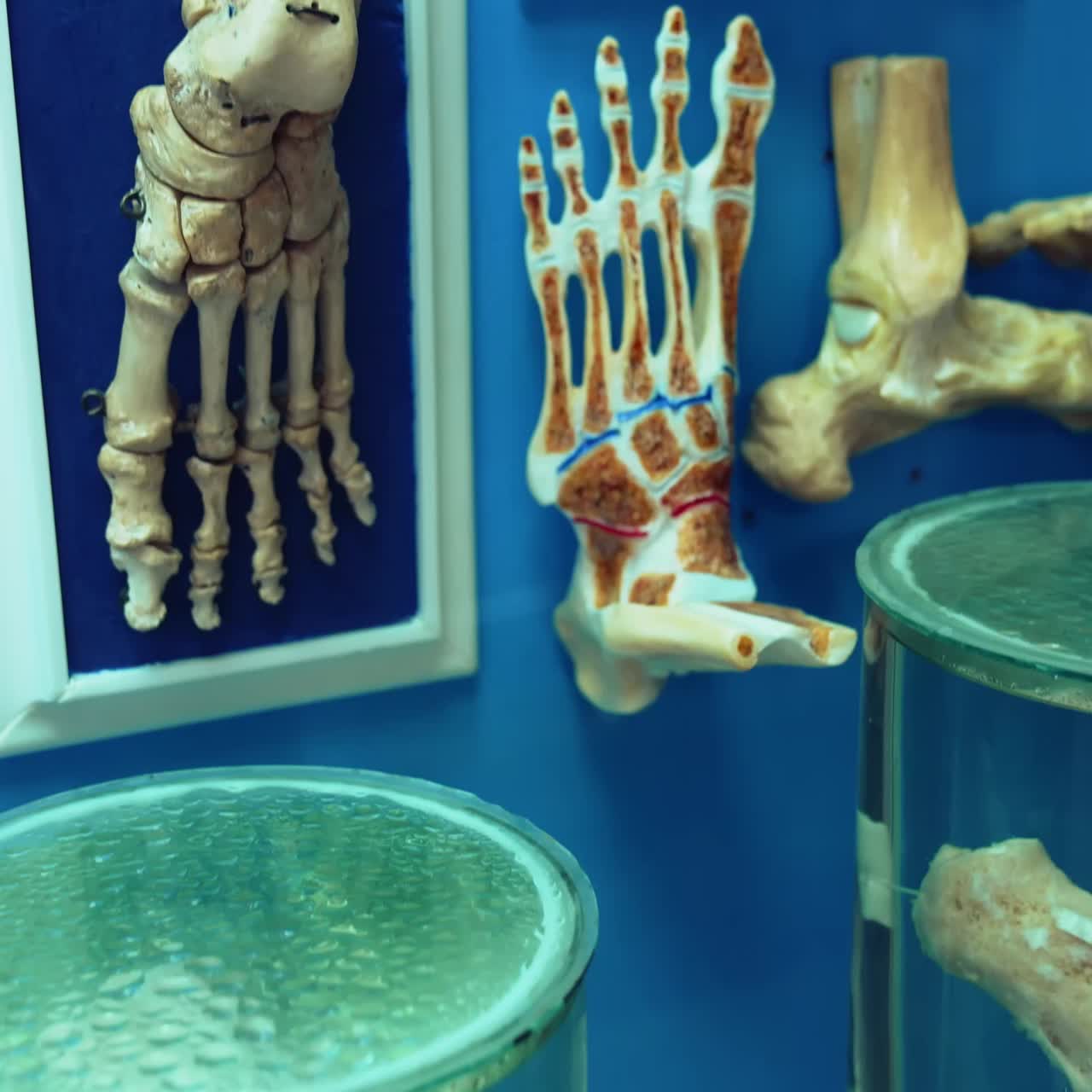 Medical hall of the museum. Inside view of human body organ anatomy