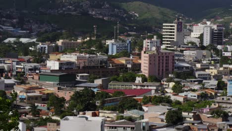 view of buildings in commercial neighborhood in downtown tegucigalpa, honduras. latin american poverty.
