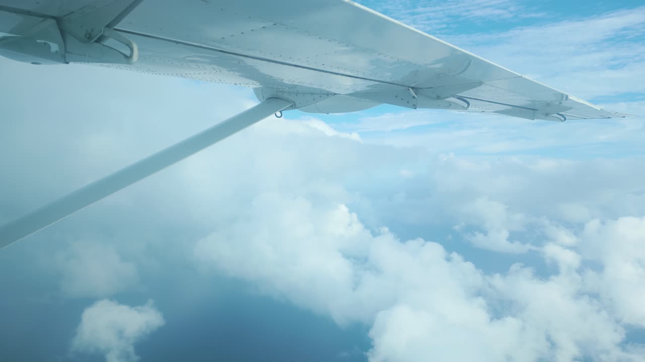 Aircraft Wing Of Flight Cessna 208B Caravan From Zanzibar To Tanzania. POV Shot