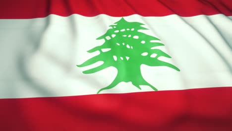 waving lebanon flag in 4k, loop realistic animation