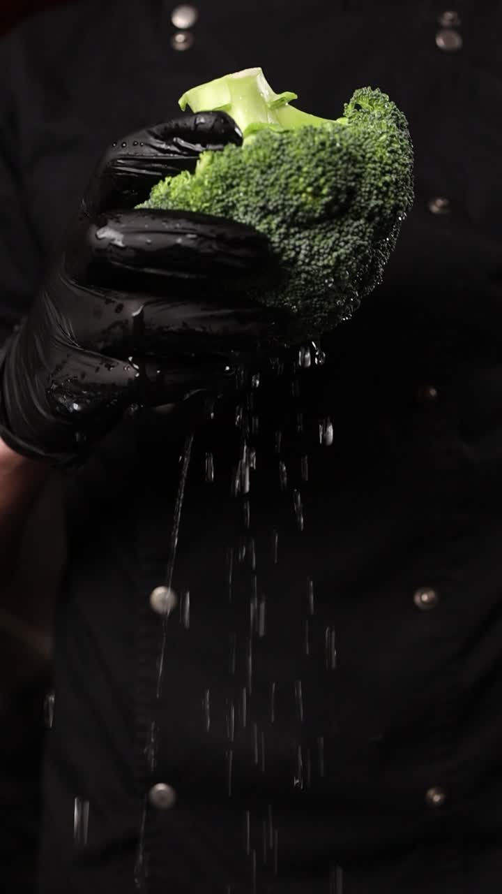 Chef Washing Broccoli