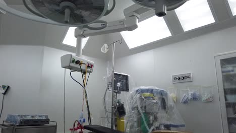 operating room, electric lamp, operating table, no people, close-up