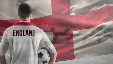 soccer player against english flag background