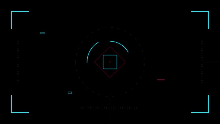 Futuristic Digital Heads-Up Display Targeting Interface