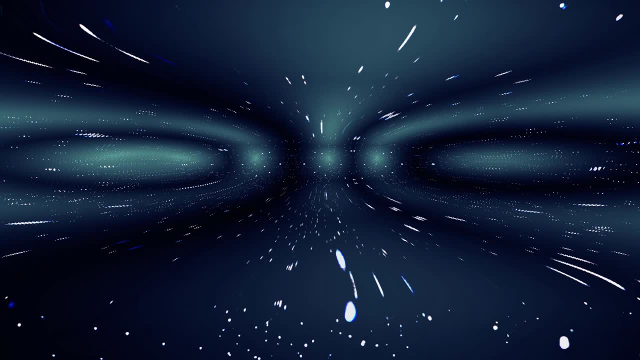 partículas futuristas abstractas de fantasía azul en el espacio