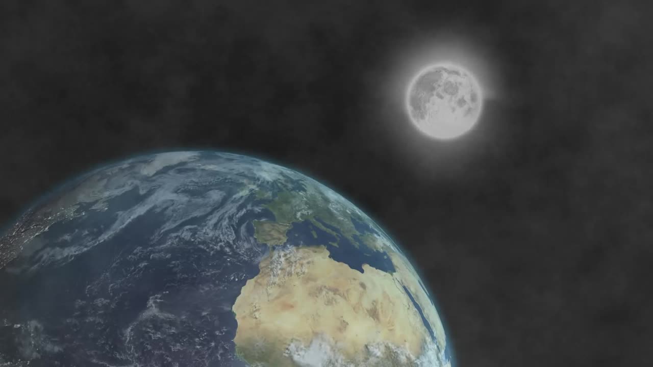 달과 연기 구름