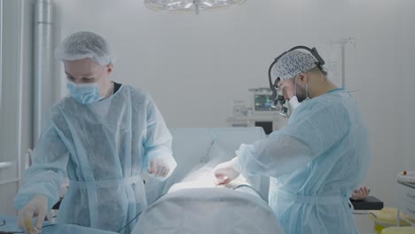 surgical procedure in an operating room